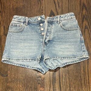 PacSun Light Blue Jean Shorts with Button-Fly